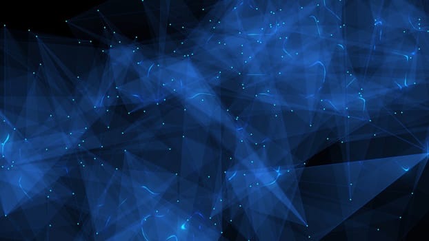 Blue triangle design geometry graphic digital technology background. 2D layout illustration