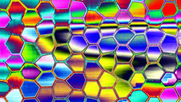 Hexagon shape of colorful gradient background. 2D layout illustration