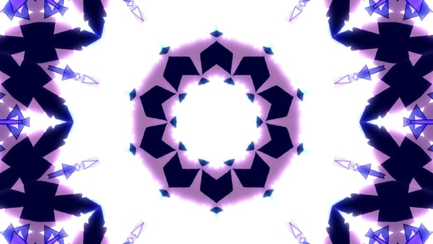 Purple kaleidoscope glow background. 2D layout illustration