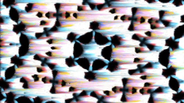 Pixel sort kaleidoscope glitch background. 2D layout illustration