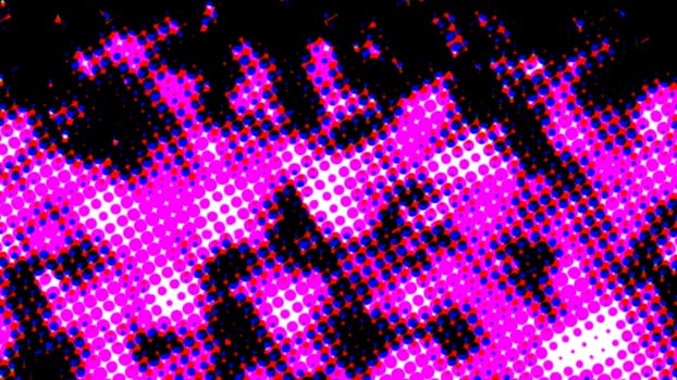 Dark purple and black dot pattern background. 2D layout illustration