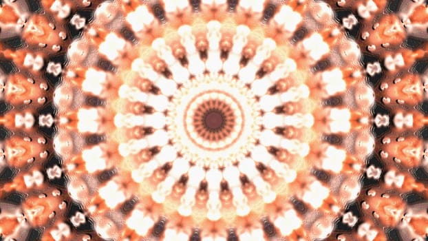 Soft kaleidoscopic glow circle art effect. 2D layout illustration