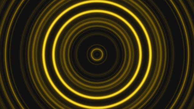 Yellow circle infinity tunnel background. 2D layout illustration
