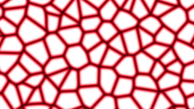 Red outline and white cell pattern low poly background. 2D layout illustration