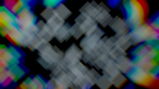 Blur square effect in color prism background. 2D layout illustration