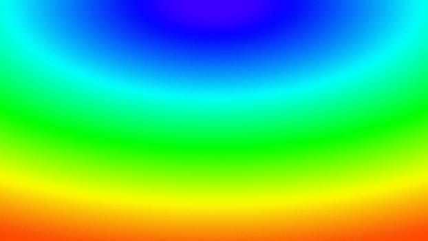Glow rainbow radial color from upper center. 2D layout illustration
