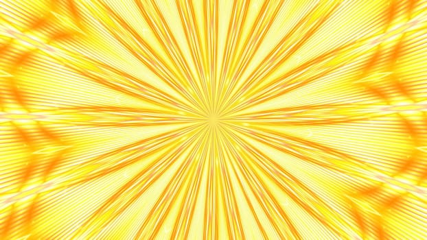 Yellow star shape kaleidoscopic background. 2D layout illustration