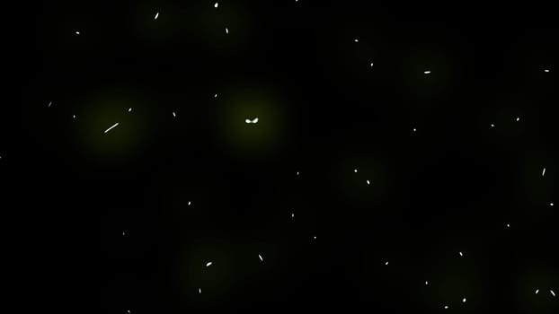 Green firefly animation background. 2D layout illustration