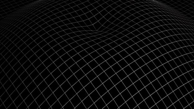 White wave grid mesh. Computer generated 3d render