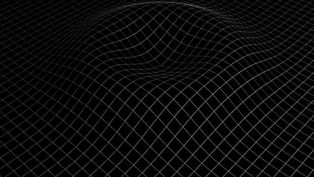 White wave grid mesh. Computer generated 3d render