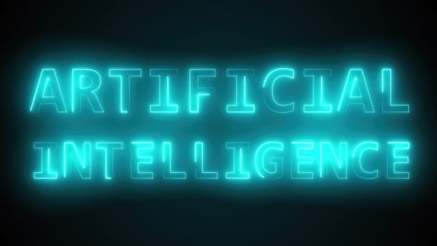 Artificial intelligence text. Computer generated 3d render