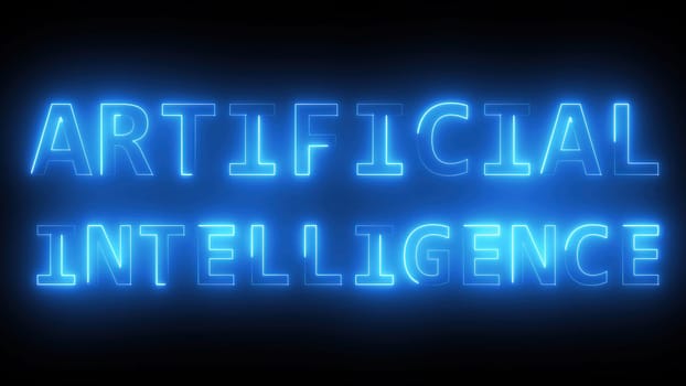 Artificial intelligence text. Computer generated 3d render