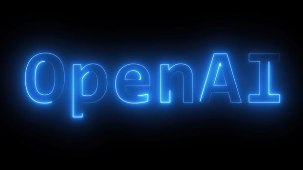 OpenAI text. Computer generated 3d render