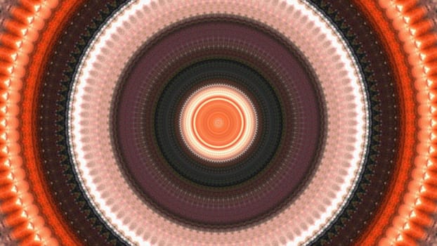Soft kaleidoscopic glow circle infinite zoom effect. 2D layout illustration