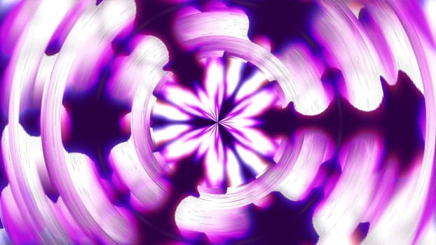 Purple swirl kaleidoscope glow background. 2D layout illustration
