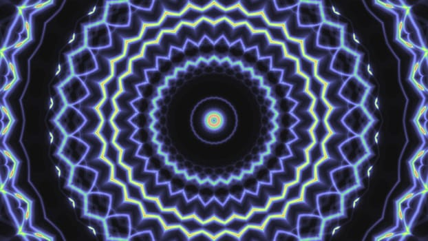 Blue kaleidoscope circle abstract background. 2D layout illustration