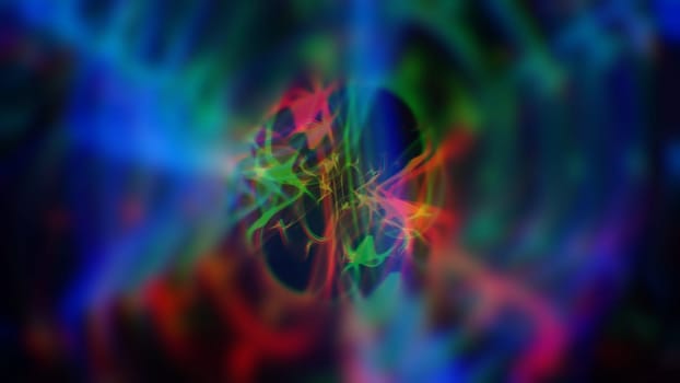 Colorful strand in soft blur gradient background. 2D layout illustration
