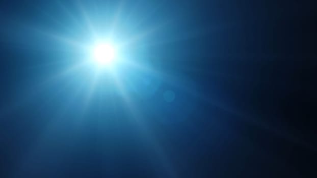 Blue light lens flare background. 2D layout illustration