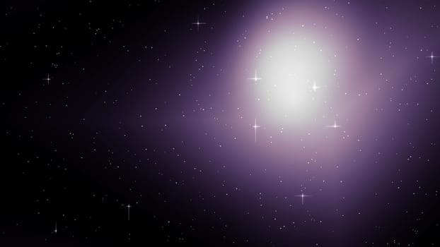 Purple light leak glow in star background. 2D layout illustration