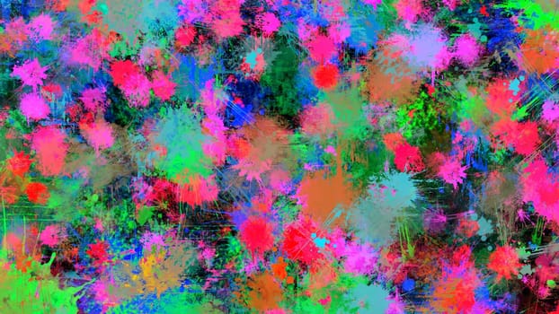 Colorful brush paint background. 2D layout illustration