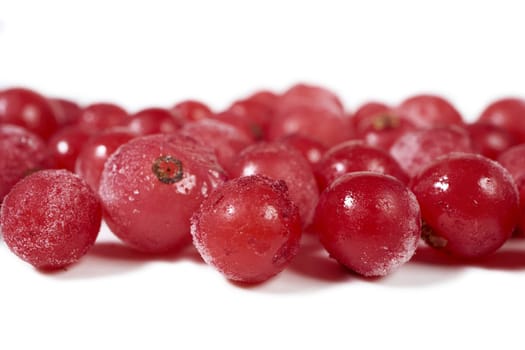 Frozen currants coated with ice crystals