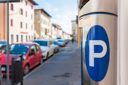 Machine parking on a city street