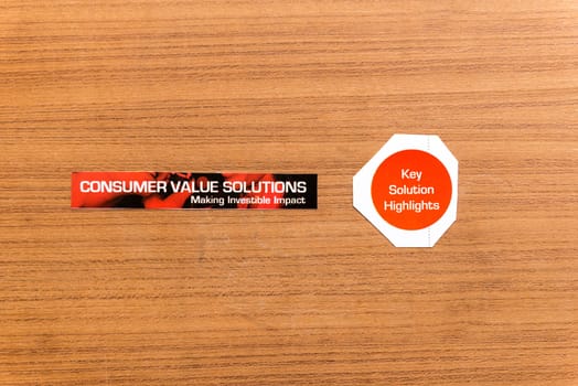 key solution highlights on the wooden background