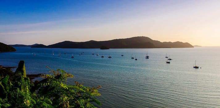 Beautiful nature and beautiful of sea with color of sunset