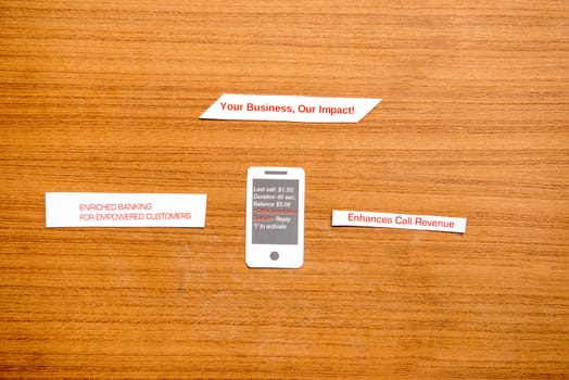 Business impact sticker on the wooden background