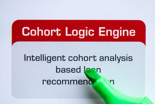 cohort logic engine with marker on the white background