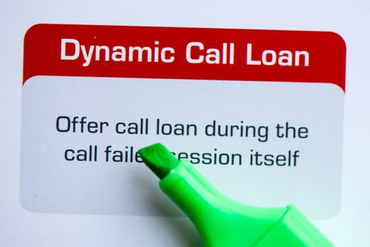 dynamic call loan with marker on the white background