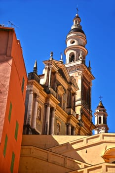 Old town architecture of Menton on French Riviera