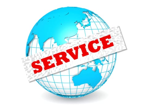 Globe with service word