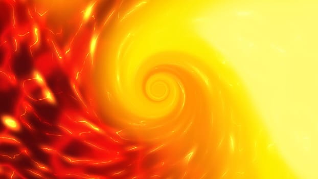 Yellow and red spin in center with electric background. 2D layout illustration
