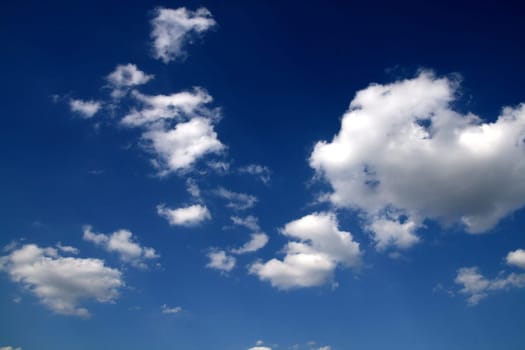 Beautiful blue sky above lights landscape high