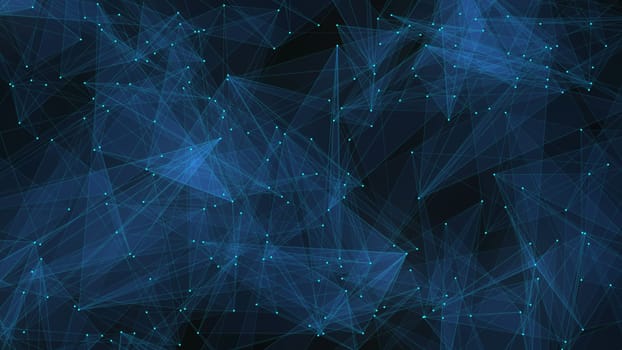 Triangle shape with dot glowing background. 2D layout illustration