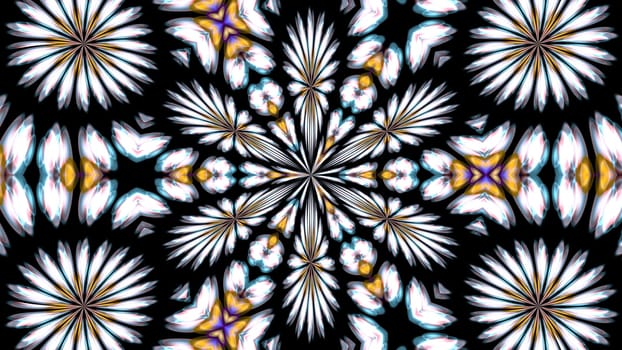 Flower style kaleidoscope background. 2D layout illustration