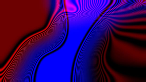 Blue and red twirl contour strip zebrafy background. 2D layout illustration