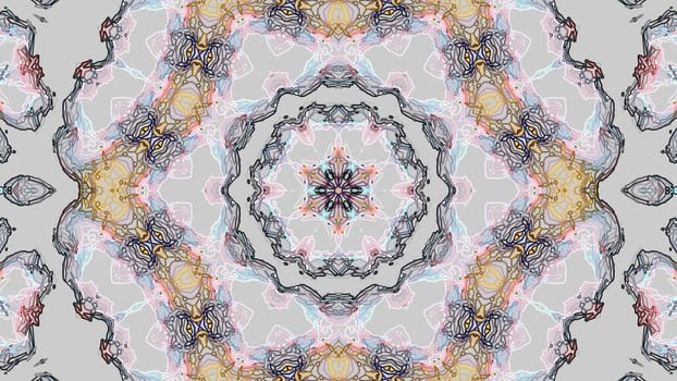 Floral pattern mandala kaleidoscope background. 2D layout illustration
