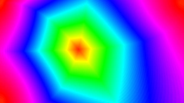 Hexagon shape gradient glow color background. 2D layout illustration