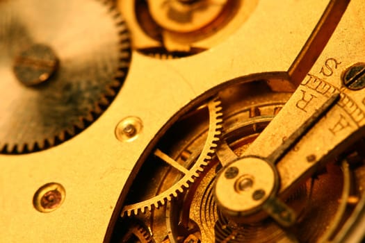 golden gear shiny mechanical background