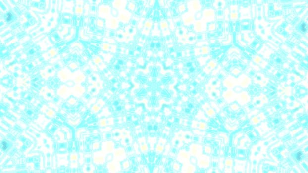 Shining blue symmetry kaleidoscope pattern. 2D layout illustration