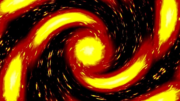 Posterized color sun glow spin background. 2D layout illustration