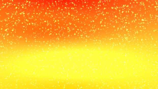Yellow and orange glow sun color particle star background. 2D layout illustration