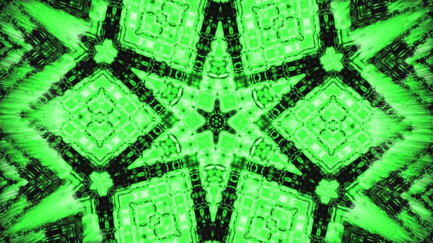 Green multi star shape pattern background. 2D layout illustration