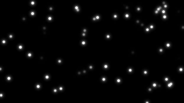 White particle in dark background. 2D layout illustration
