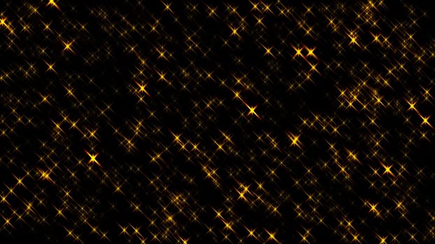 Orange glitter in dark background. 2D layout illustration