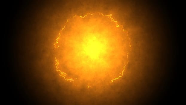 Sun glow with electric gradient background. 2D layout illustration