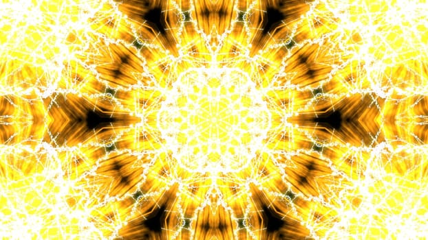 Orange color fractal noise gradient kaleidoscopic background. 2D layout illustration