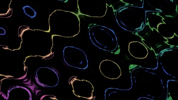 Colorful ellipse color pattern in dark. 2D layout illustration